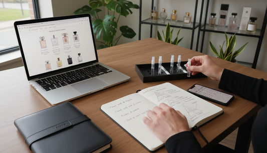 Parfüm online Recherche Arbeitsplatz