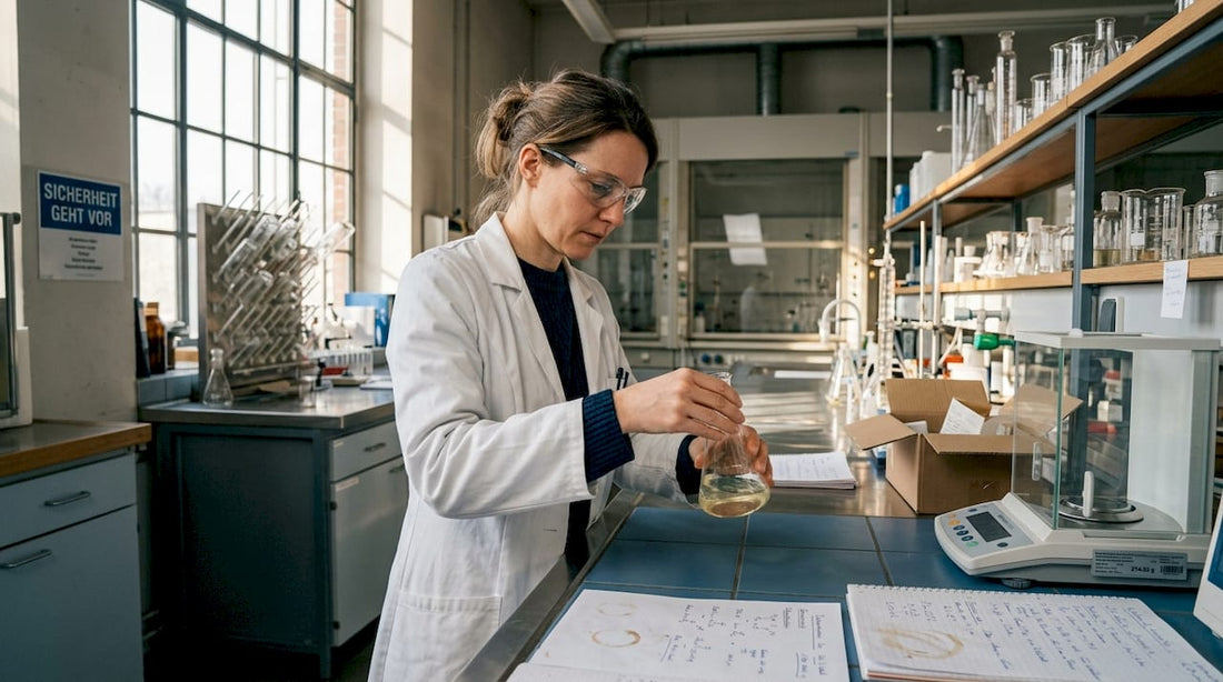 Eine Chemikerin stellt im Labor neue Duftkompositionen her.